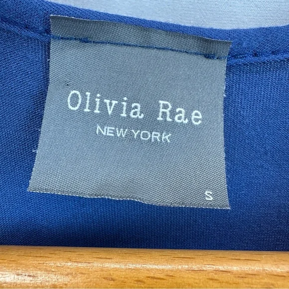 Olivia Rae Boho Short Ruffle Sleeve T Shirt Dress Tiered Skirt Blue - Picture 3 of 3